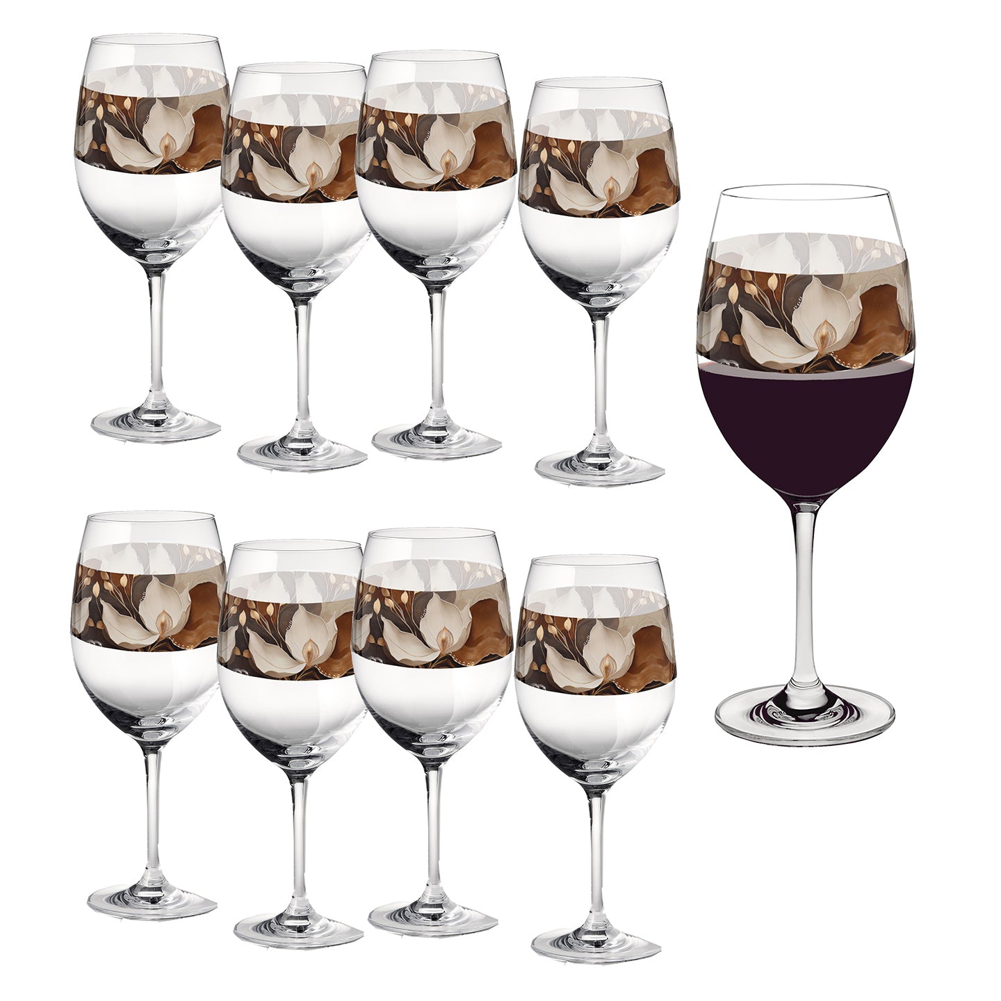 Windswept Magnolias 16oz Tall Wine Glass