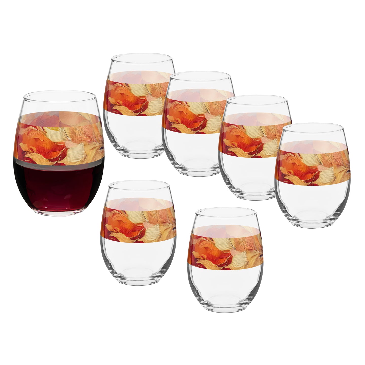 Autumn Blend 15 oz. Stemless Wine Glass