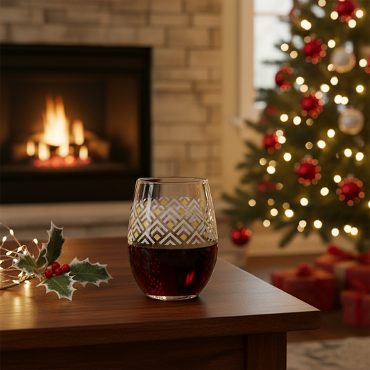 Deco Gold 15 oz. Stemless Wine Glass