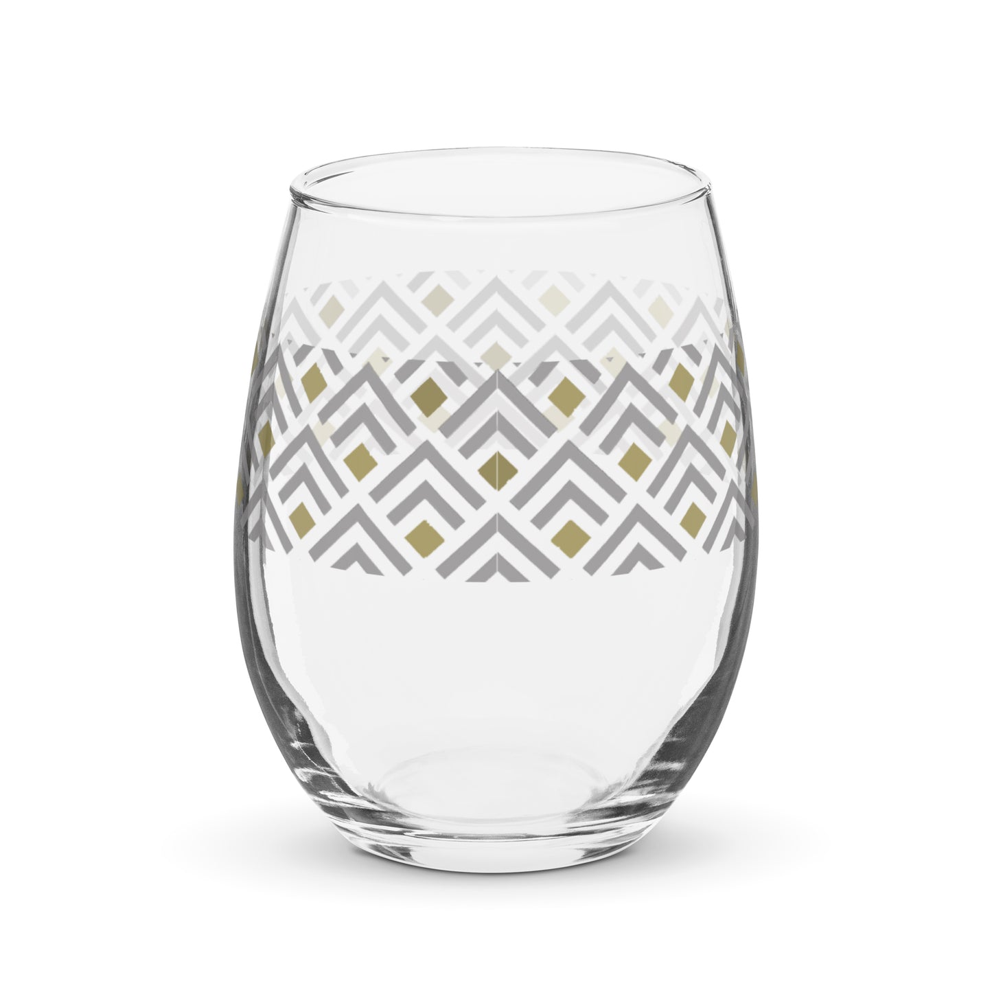 Deco Gold 15 oz. Stemless Wine Glass