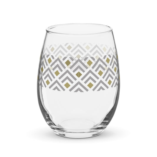 Deco Gold 15 oz. Stemless Wine Glass