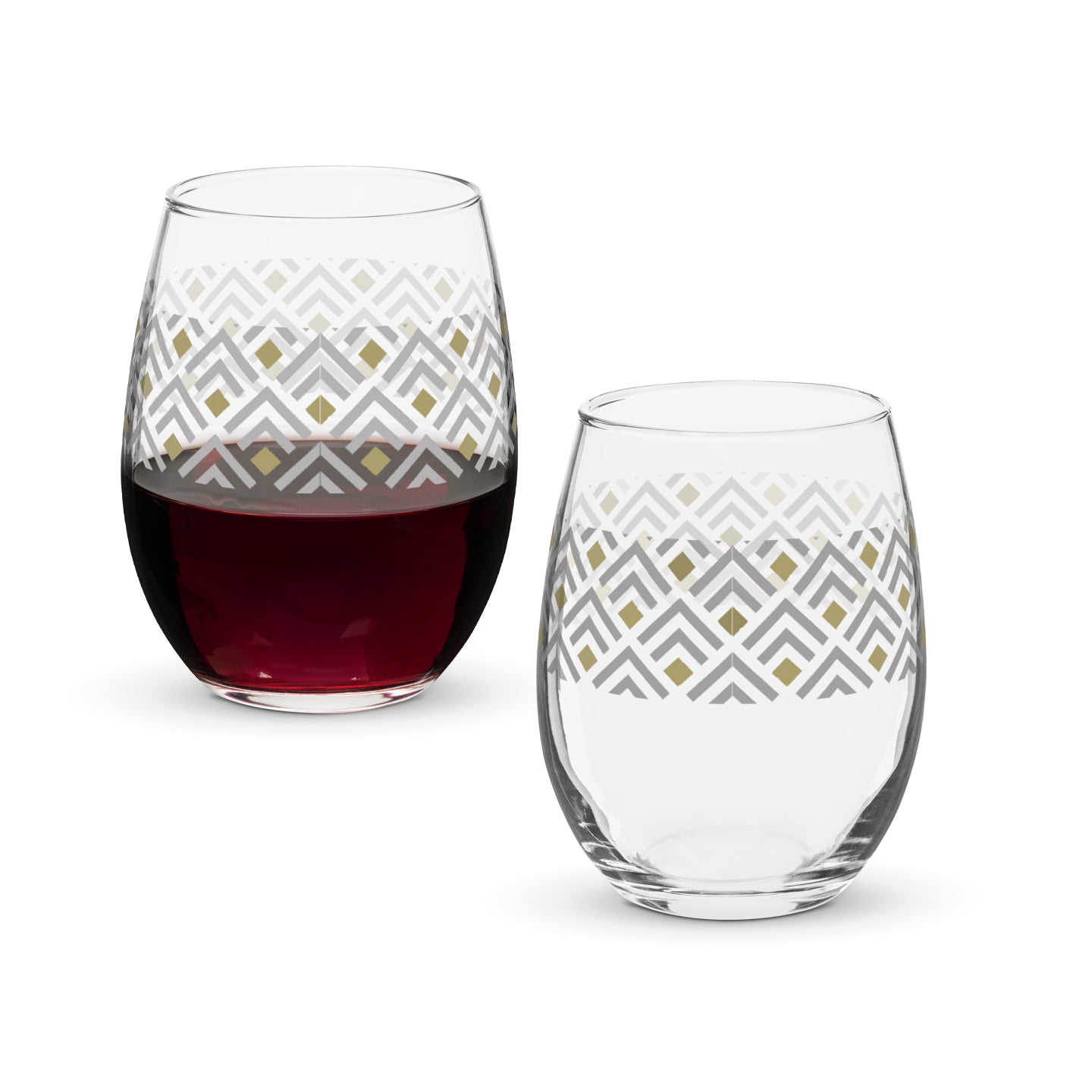 Deco Gold 15 oz. Stemless Wine Glass