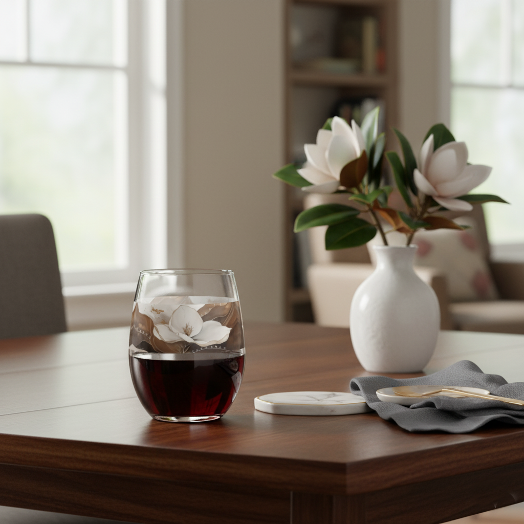 Floating Grace 15 oz. Stemless Wine Glass