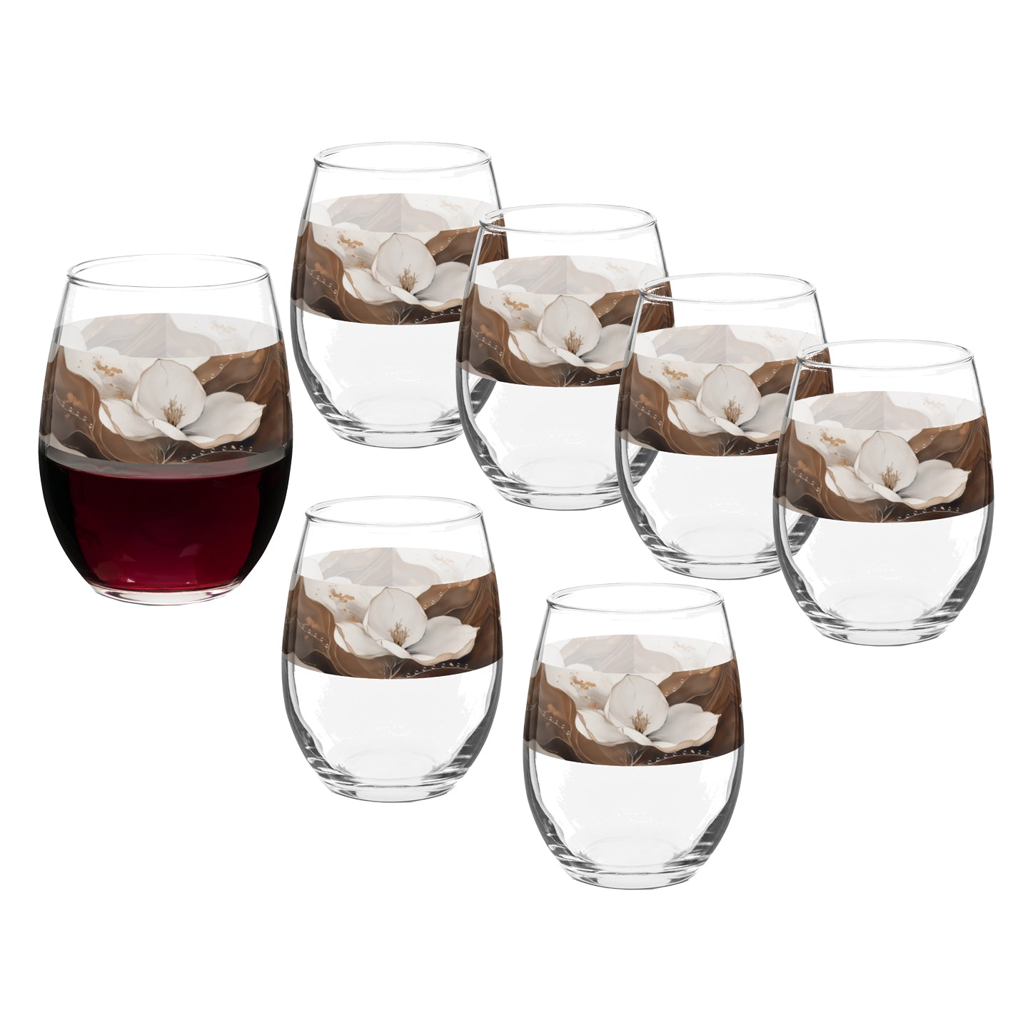 Floating Grace 15 oz. Stemless Wine Glass