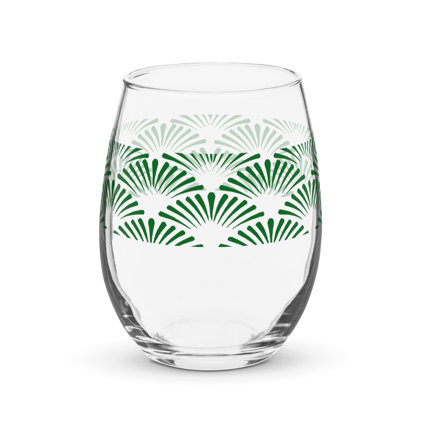 Green Deco 15 oz. Stemless Wine Glass