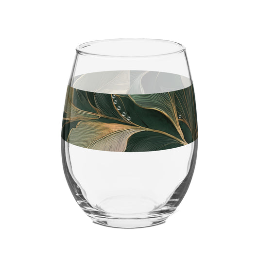 Green n Gold 15 oz. Stemless Wine Glass