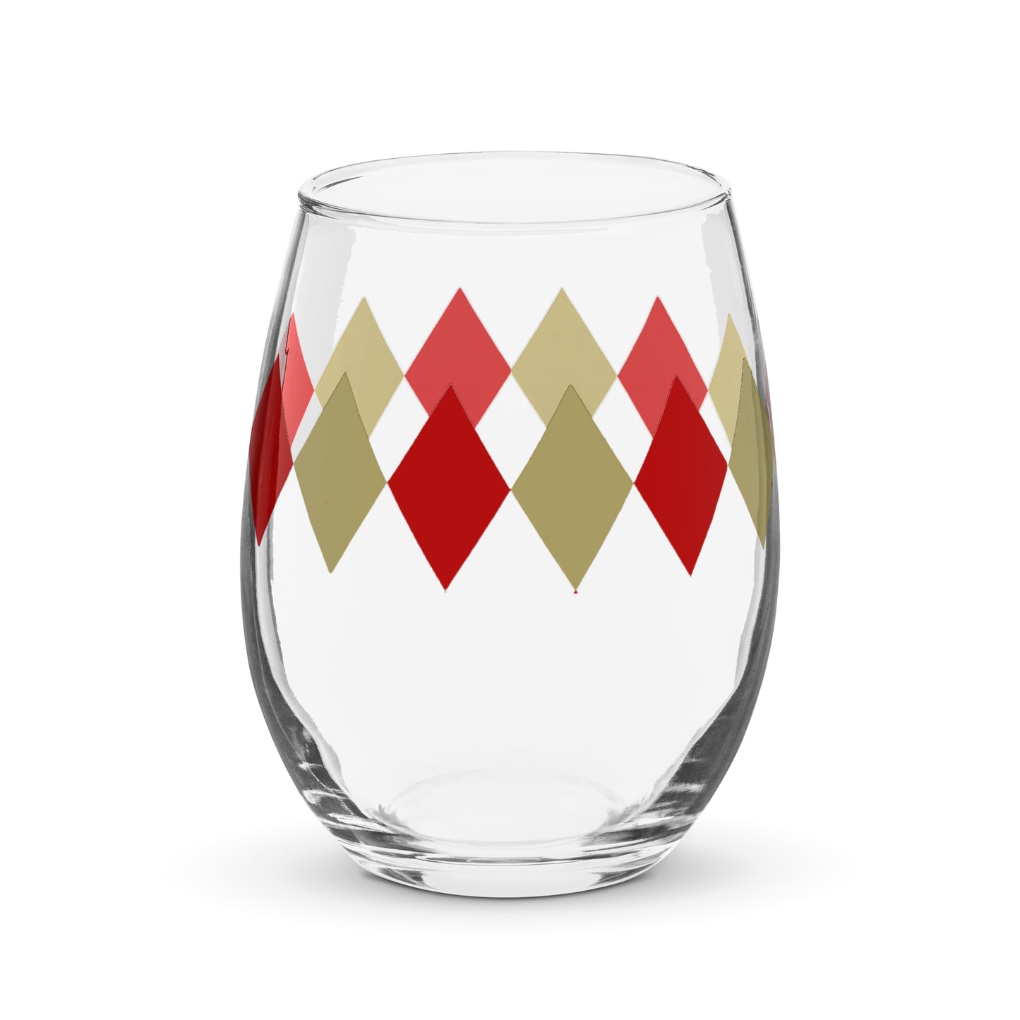 Holiday Diamonds 15 oz. Stemless Wine Glass