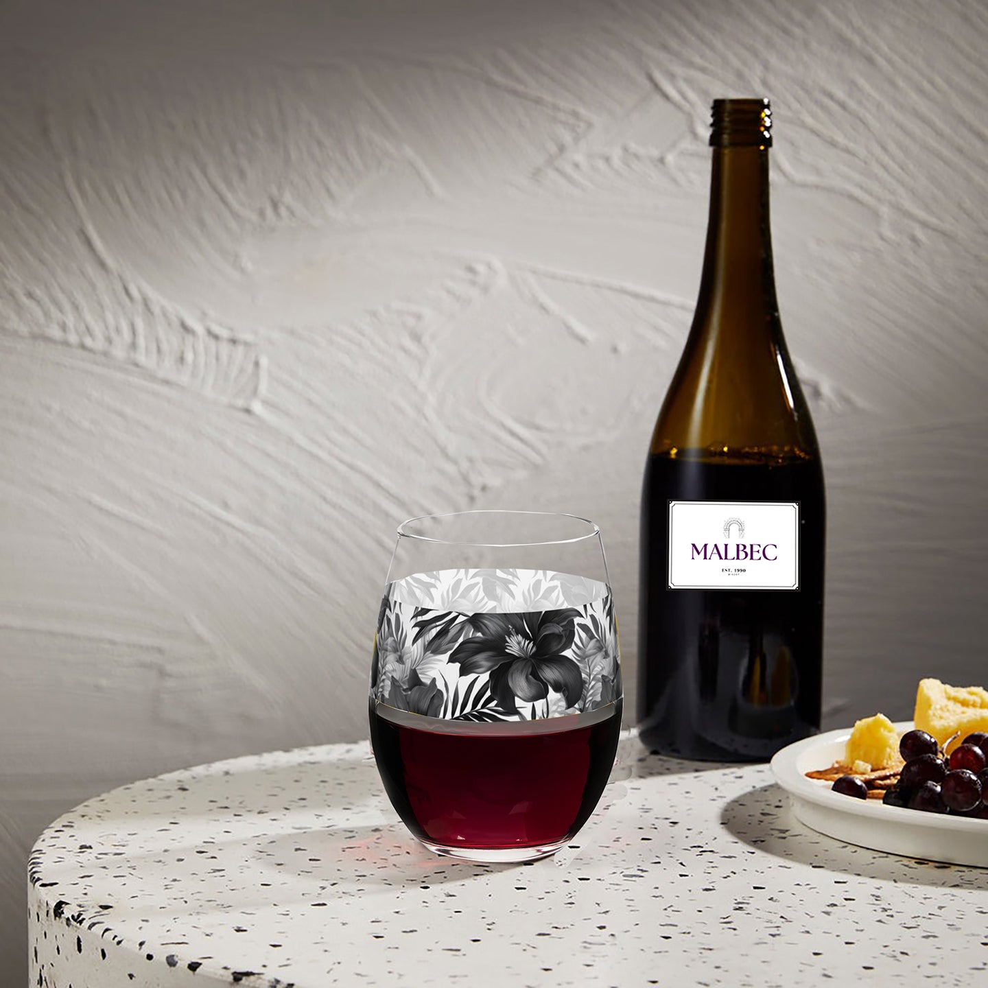 Midnight Oasis 15 oz. Stemless Wine Glass