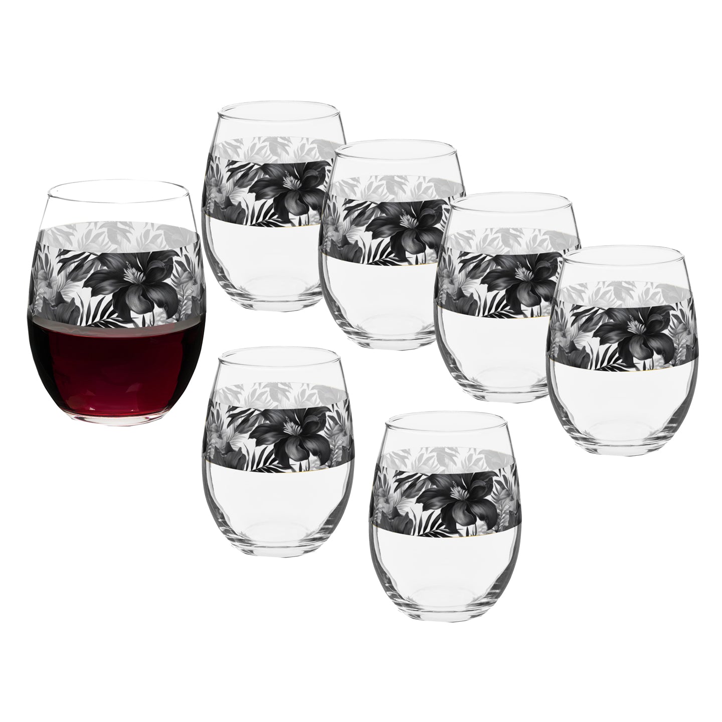 Midnight Oasis 15 oz. Stemless Wine Glass