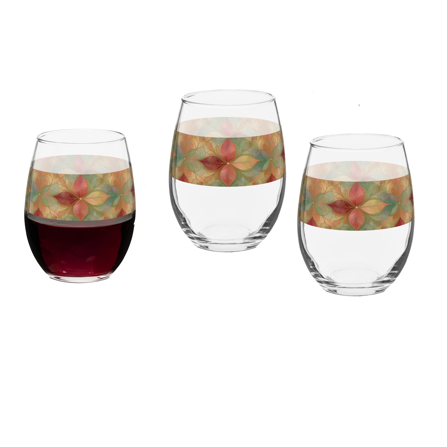 Pieces of Autumn 15 oz. Stemless Wine Glass