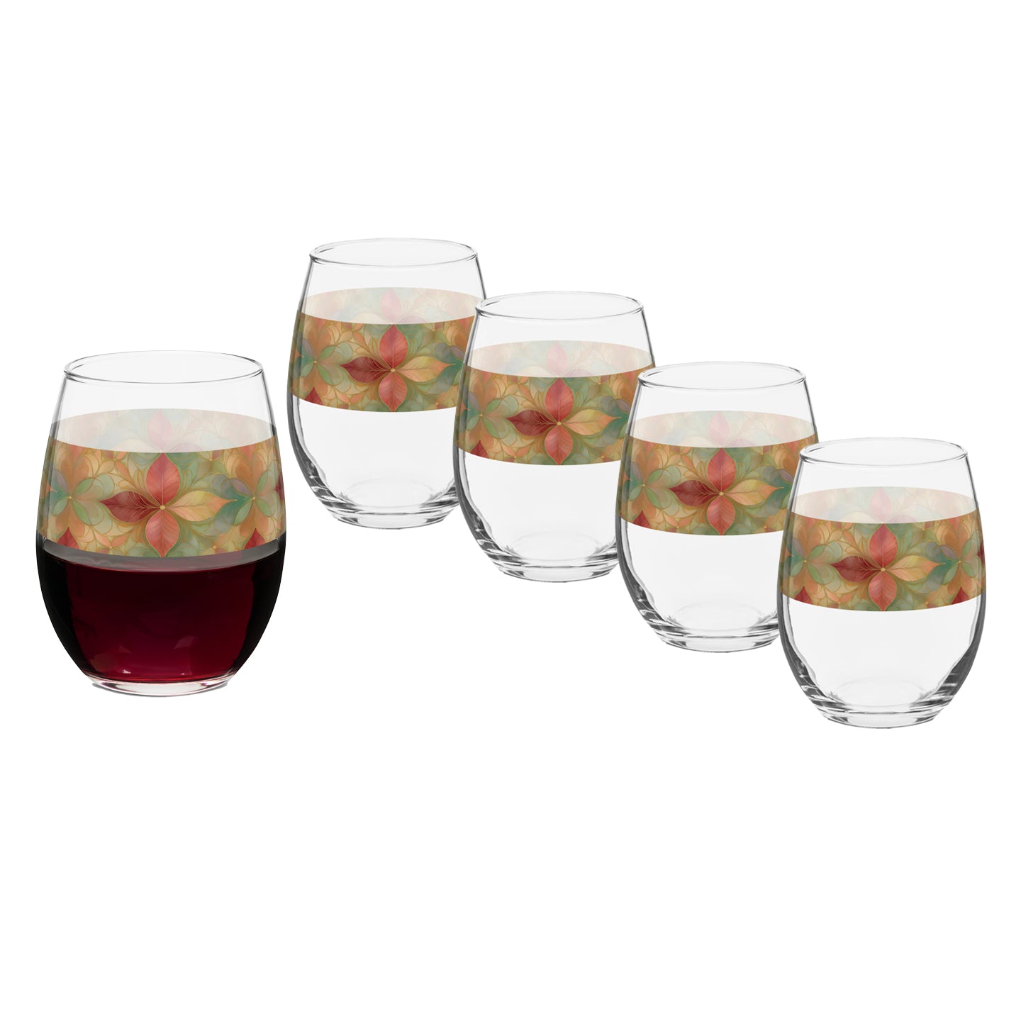 Pieces of Autumn 15 oz. Stemless Wine Glass