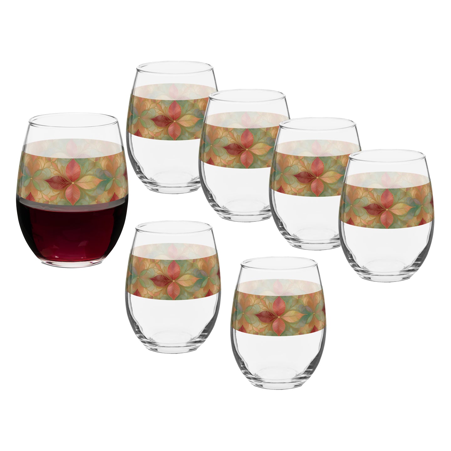 Pieces of Autumn 15 oz. Stemless Wine Glass