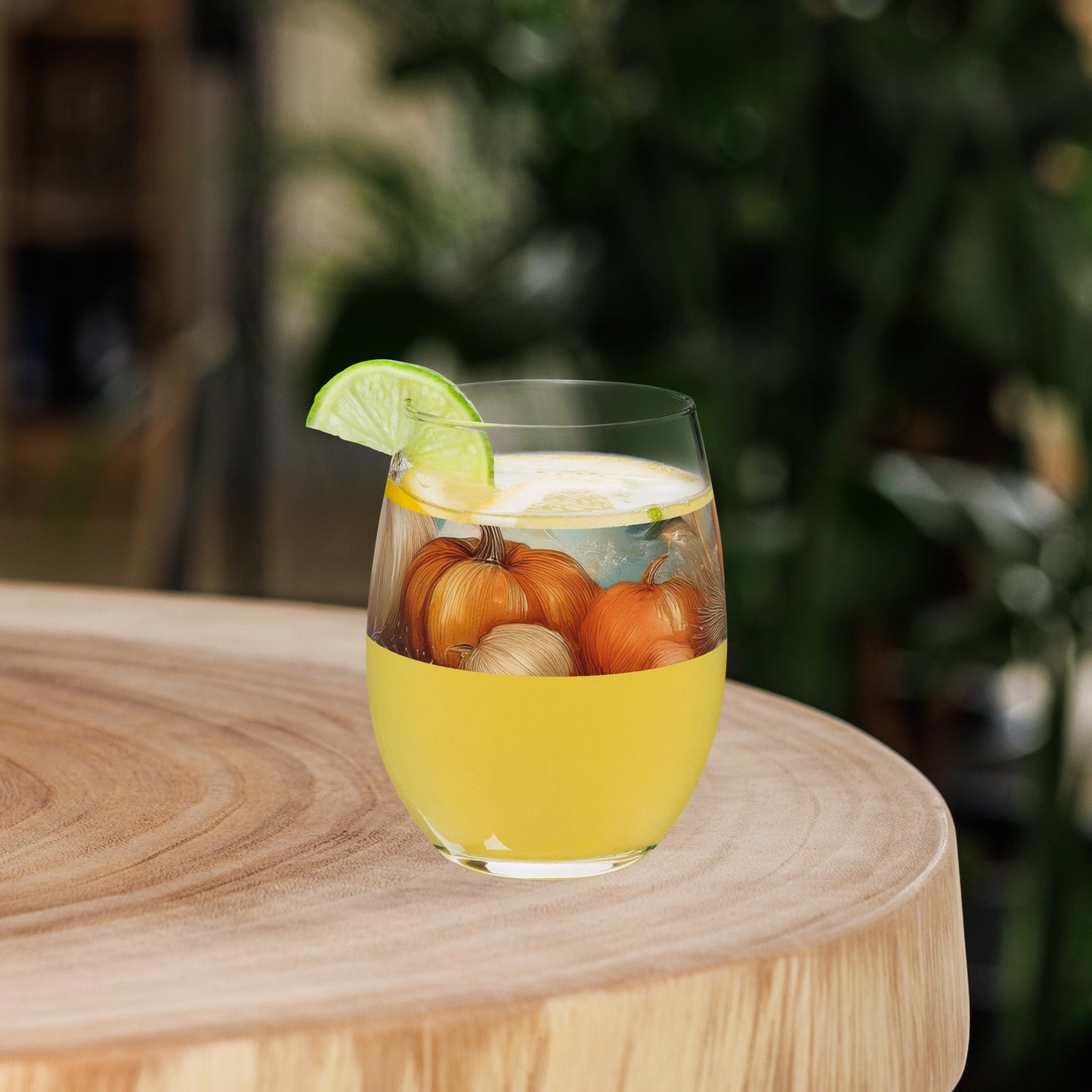 Pumpkin Harvest 15 oz. Stemless Wine Glass