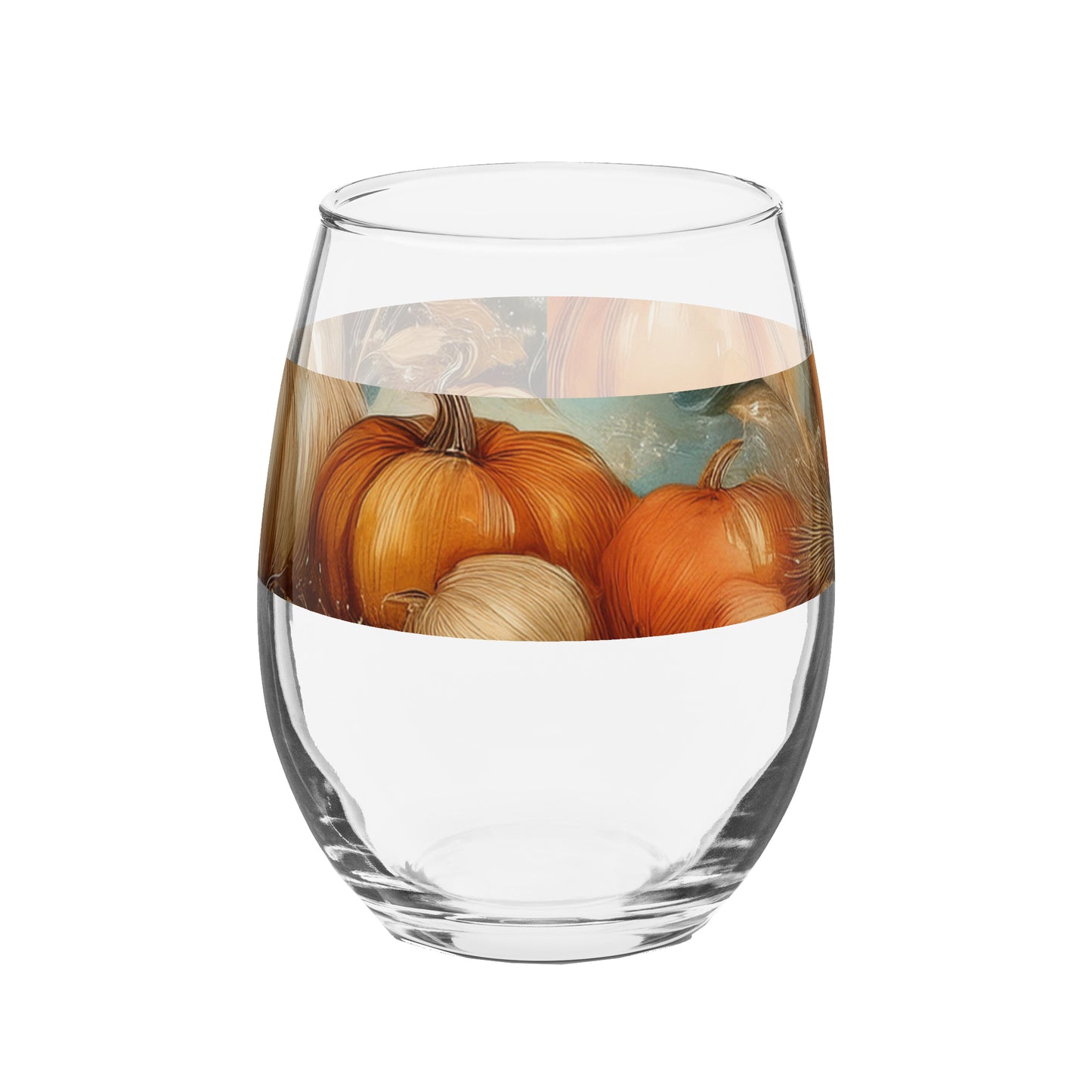 Pumpkin Harvest 15 oz. Stemless Wine Glass