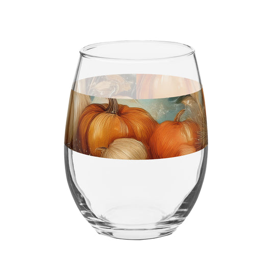 Pumpkin Harvest 15 oz. Stemless Wine Glass