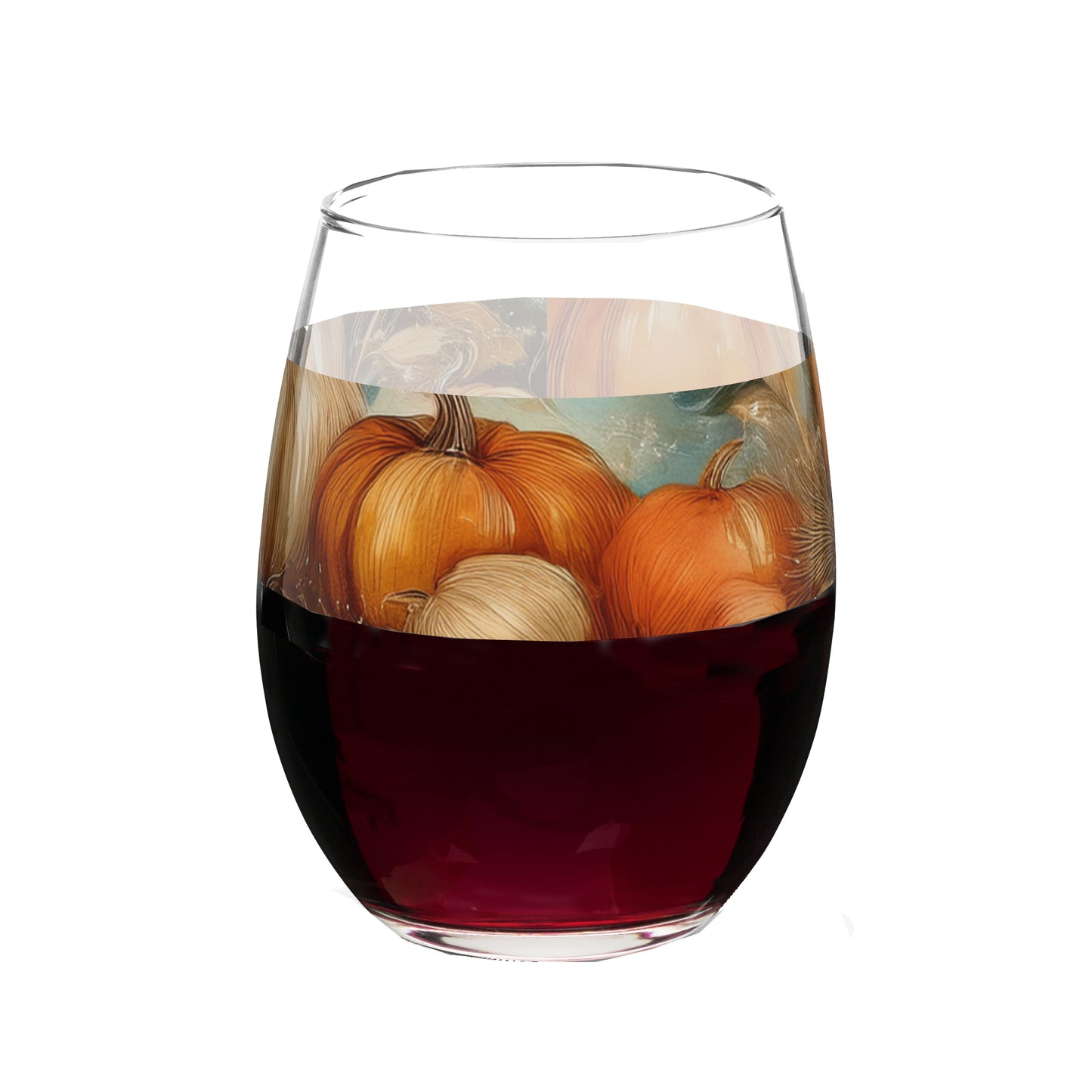 Pumpkin Harvest 15 oz. Stemless Wine Glass