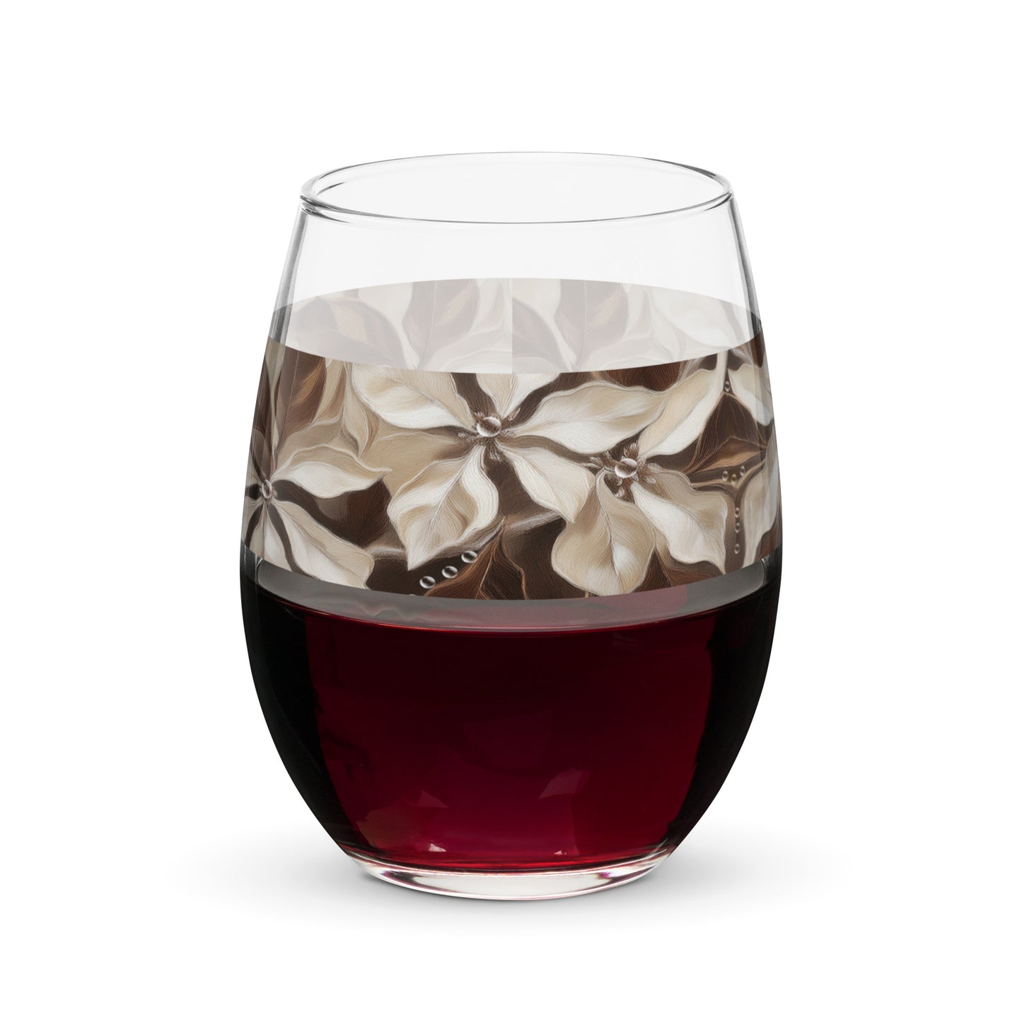 Petals in the Woods 15 oz. Stemless Wine Glass