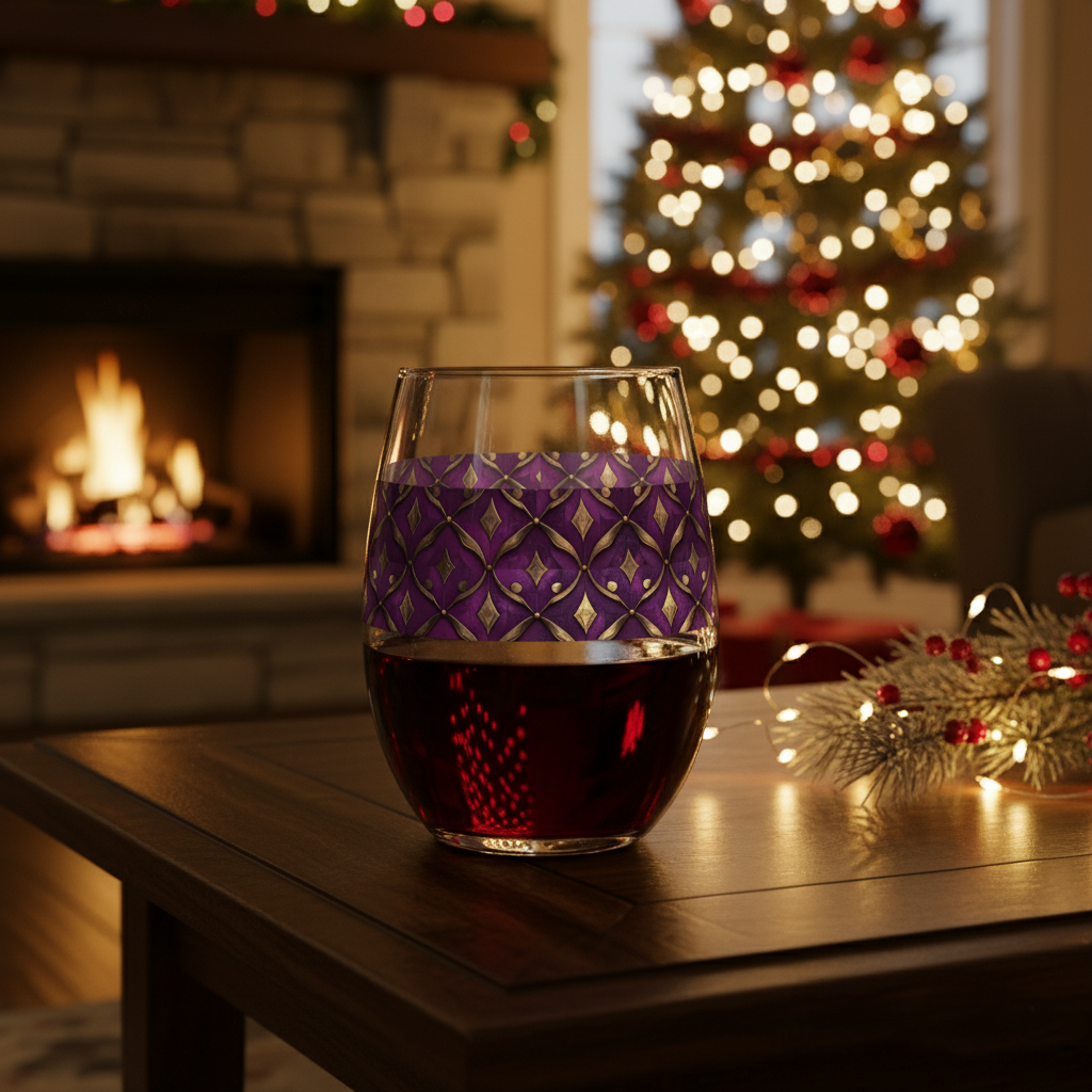 Royal Opulence Stemless Wine Glass | Luxe Brushed Gold