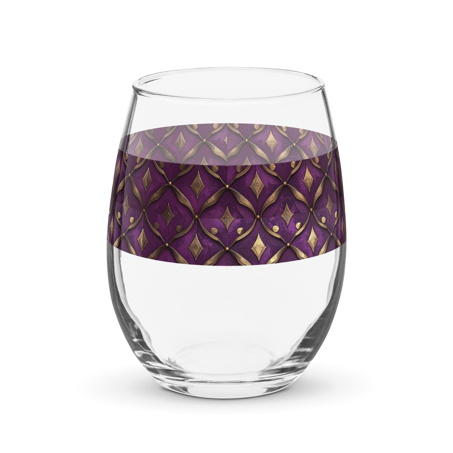 Royal Opulence Stemless Wine Glass | Luxe Brushed Gold