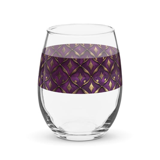 Royal Opulence Stemless Wine Glass | Luxe Brushed Gold
