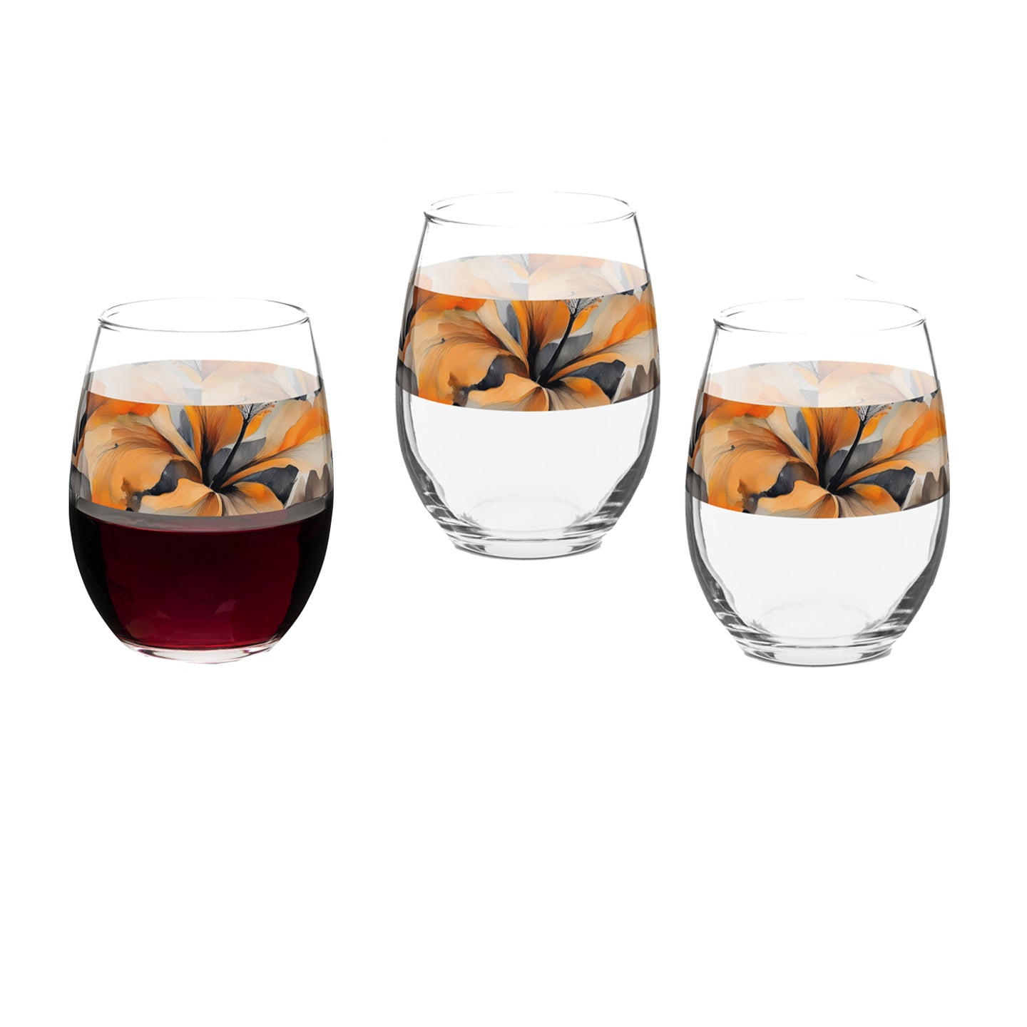 Smoky Ember 15 oz. Stemless Wine Glass