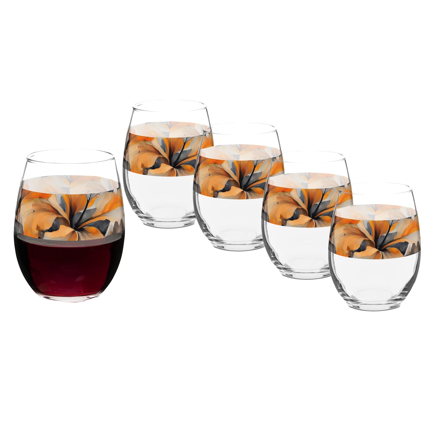 Smoky Ember 15 oz. Stemless Wine Glass