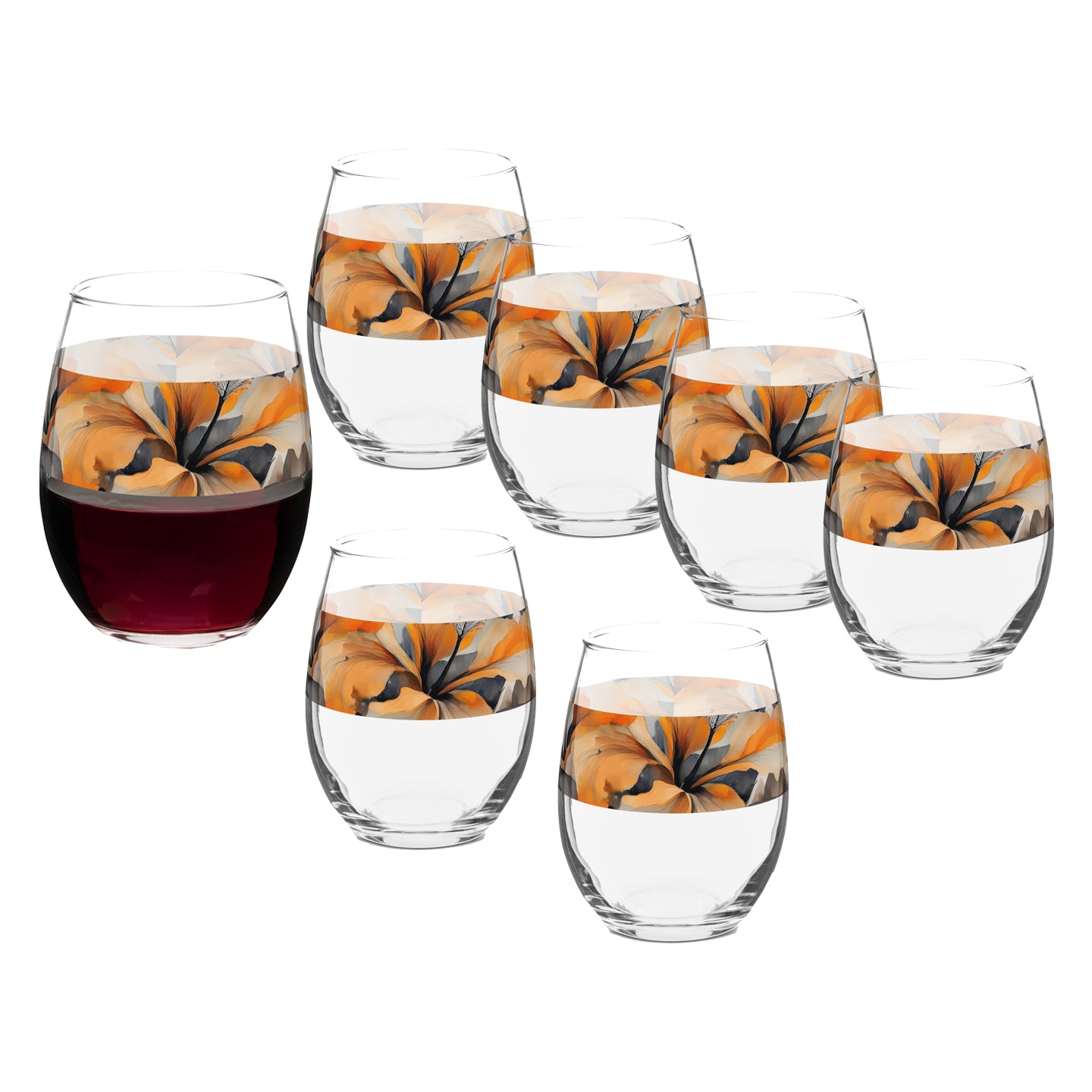 Smoky Ember 15 oz. Stemless Wine Glass