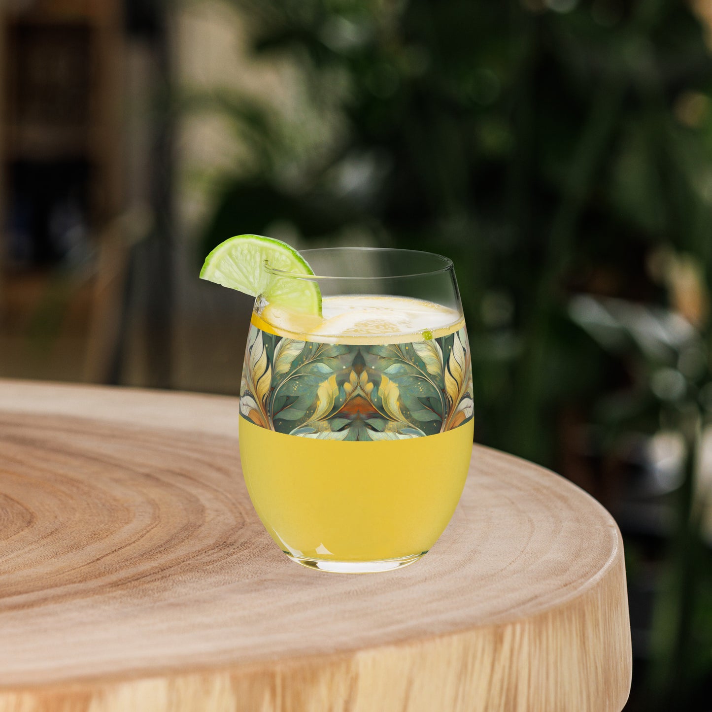 Sage n Gold 15 oz. Stemless Wine Glass