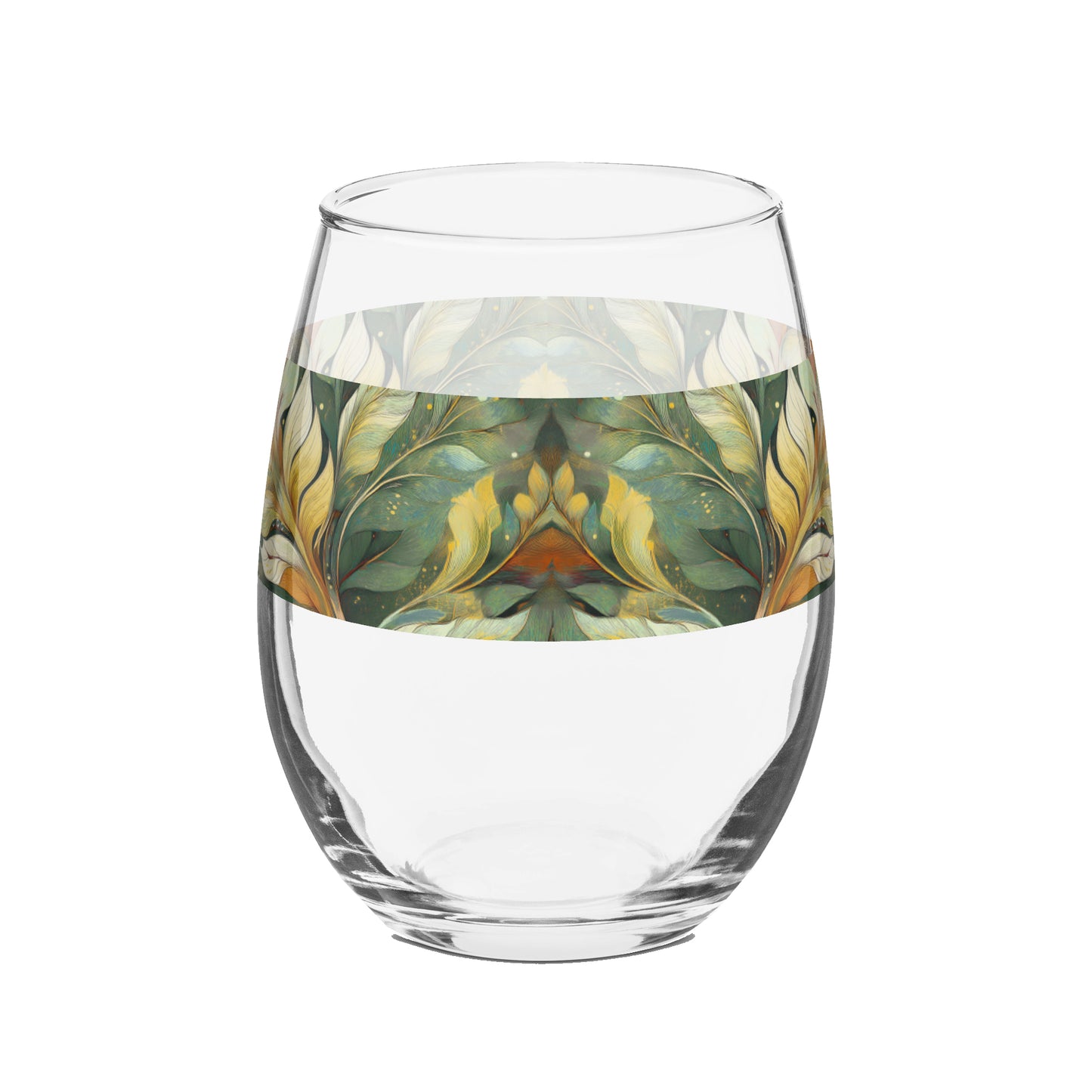 Sage n Gold 15 oz. Stemless Wine Glass