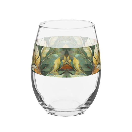 Sage n Gold 15 oz. Stemless Wine Glass