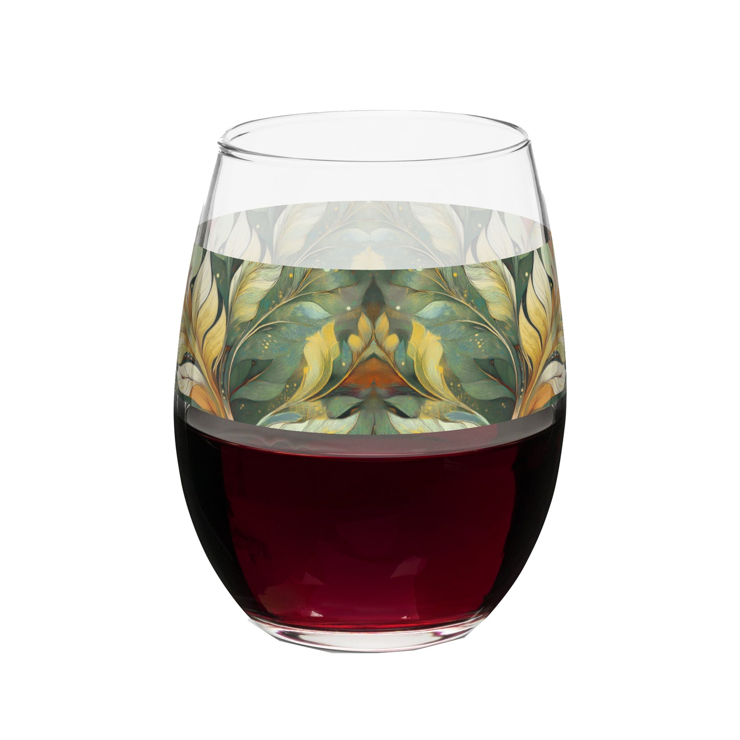 Sage n Gold 15 oz. Stemless Wine Glass