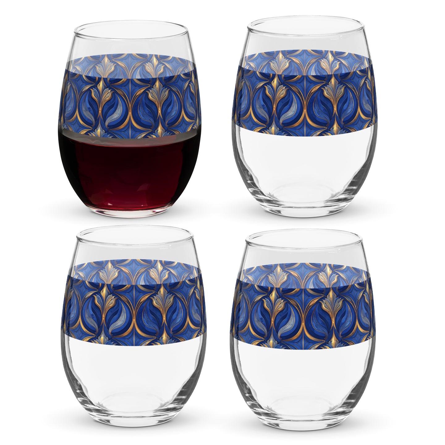 Sapphire Oracle Stemless Wine Glass | Mystical Blue Finish