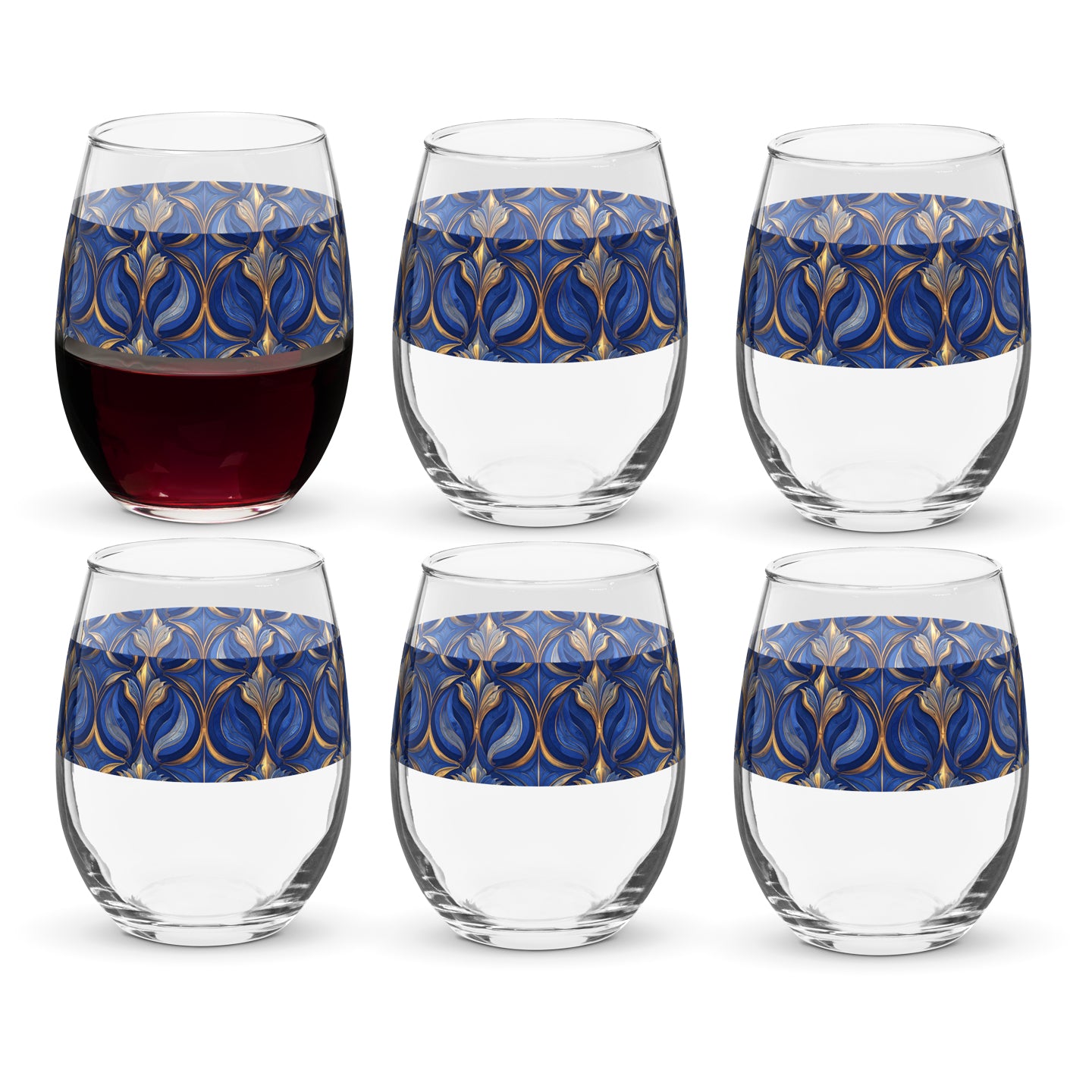 Sapphire Oracle Stemless Wine Glass | Mystical Blue Finish
