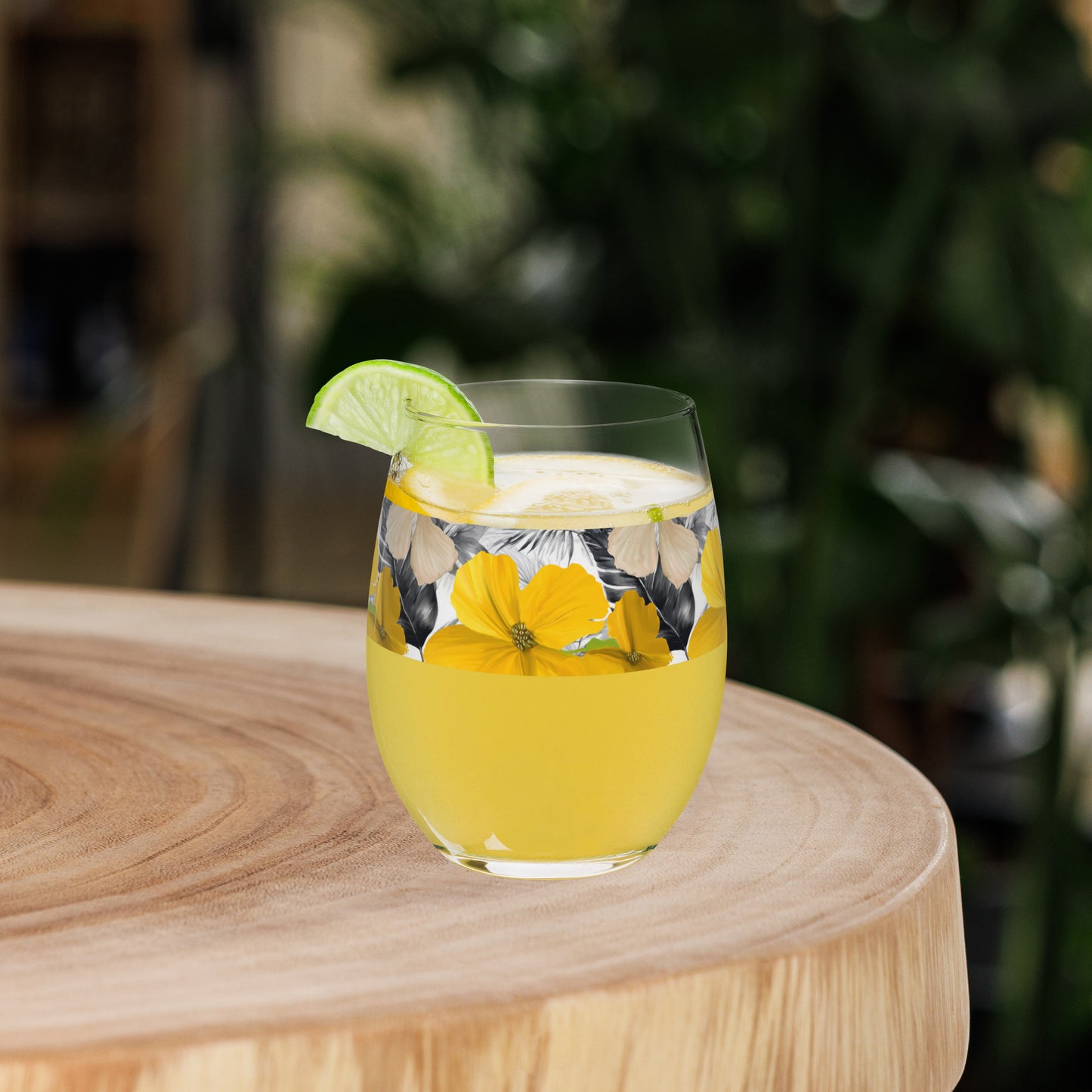 Tropical Sunshine 15 oz. Stemless Wine Glass