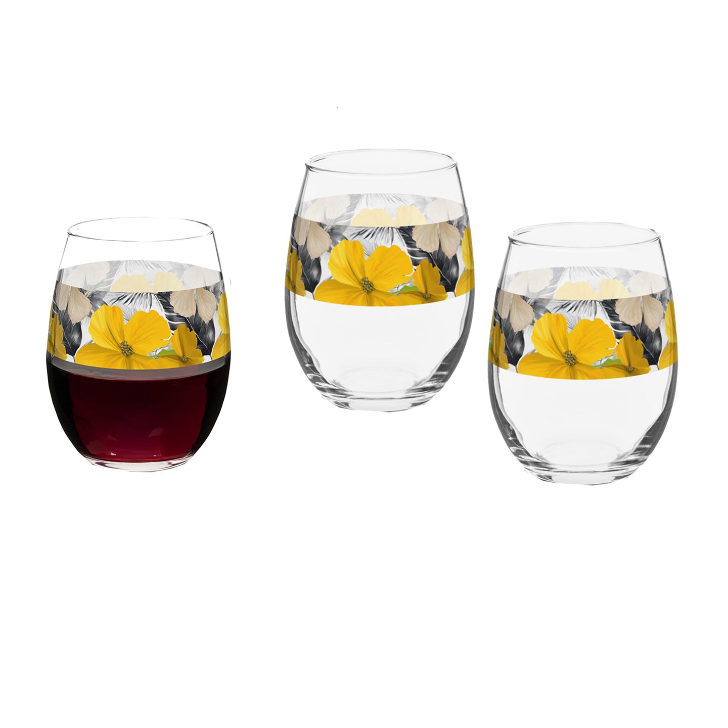 Tropical Sunshine 15 oz. Stemless Wine Glass