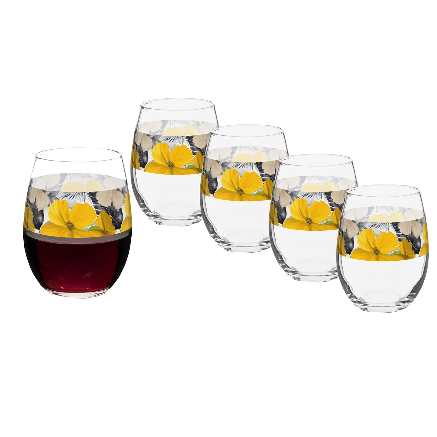 Tropical Sunshine 15 oz. Stemless Wine Glass