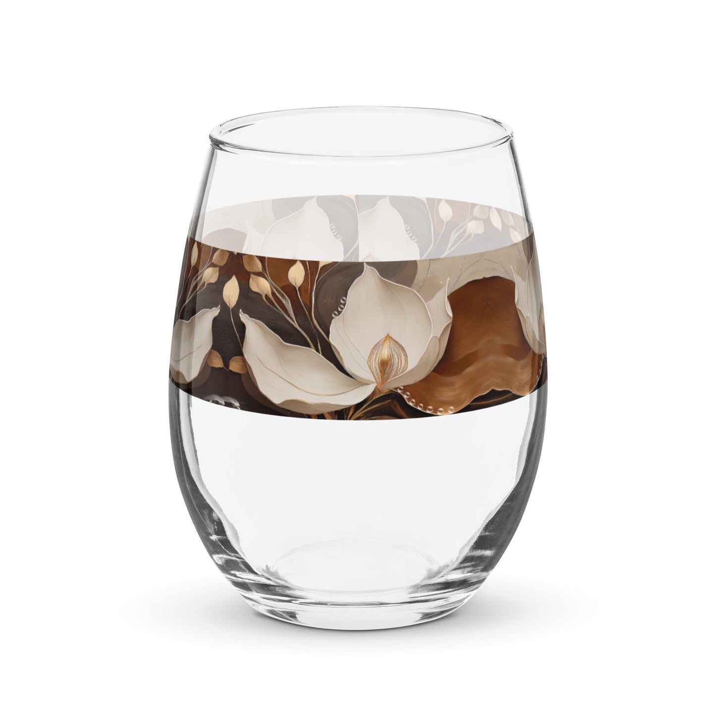 Windswept Magnolias 15 oz. Stemless Wine Glass