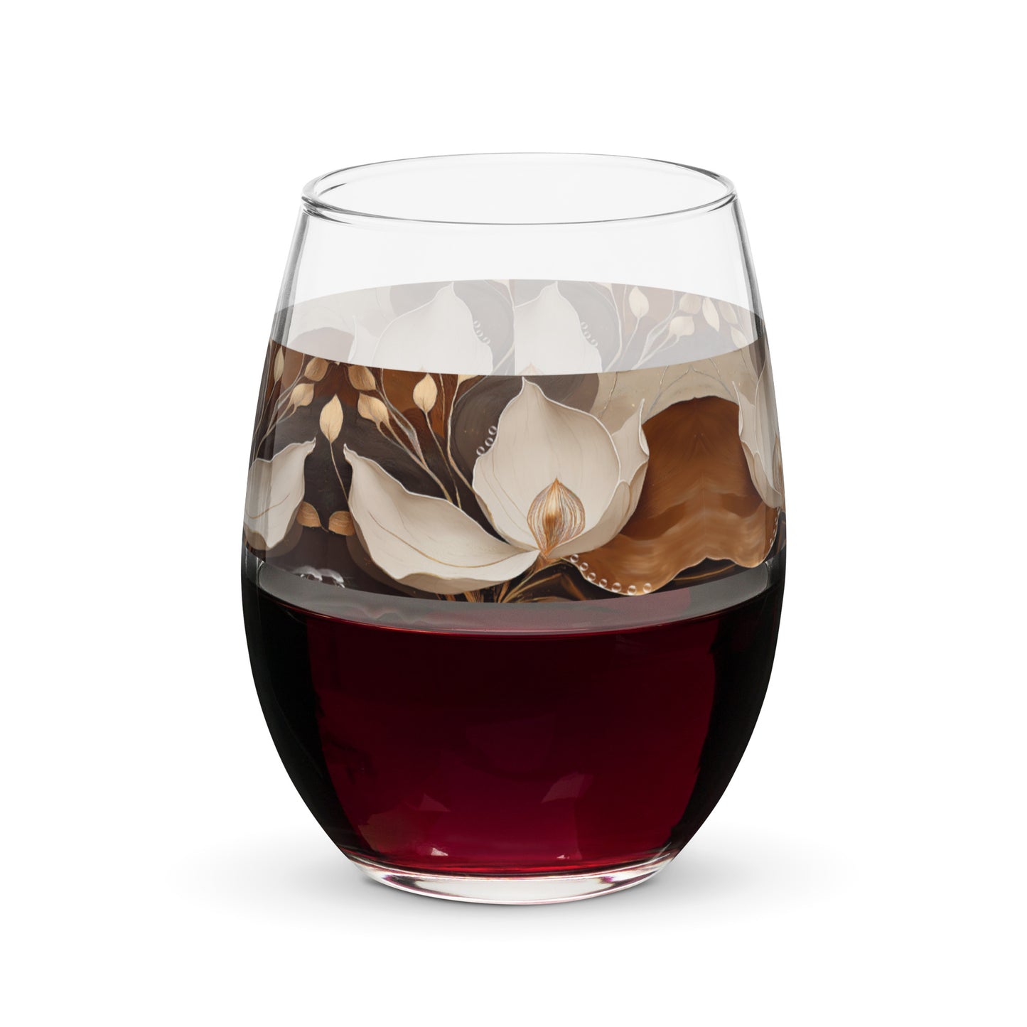 Windswept Magnolias 15 oz. Stemless Wine Glass