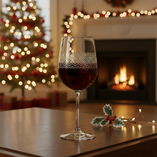 Deco Gold 16oz Tall Wine Glass