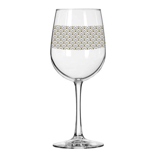 Deco Gold 16oz Tall Wine Glass