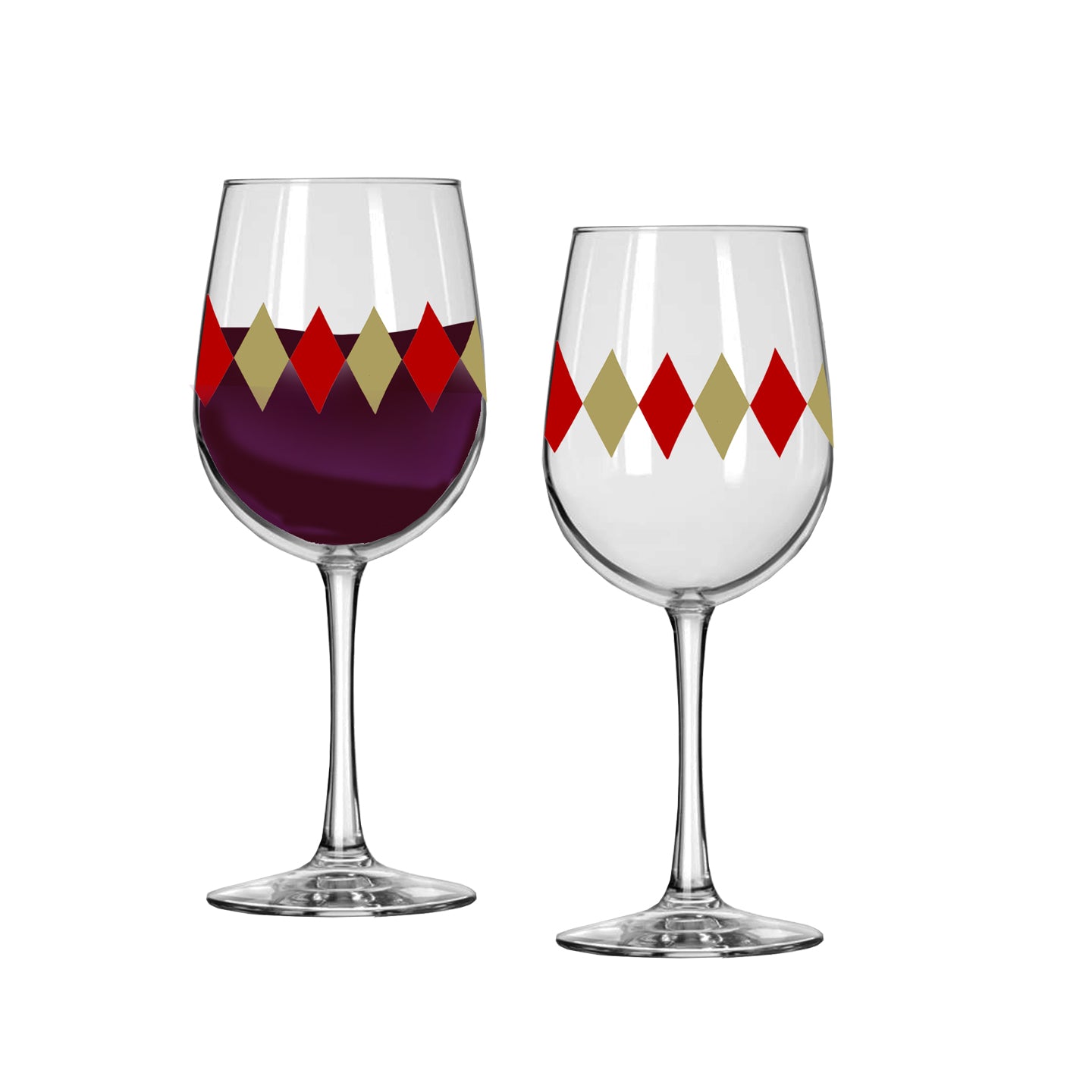 Holiday Diamonds 16oz Tall Wine Glass