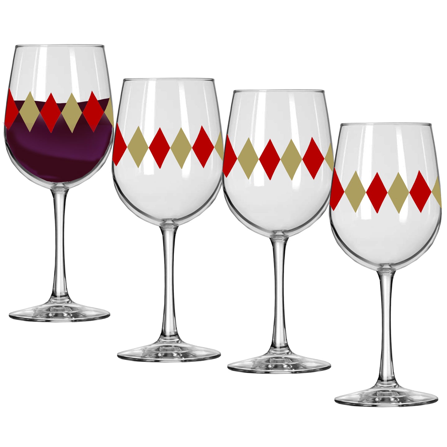 Holiday Diamonds 16oz Tall Wine Glass
