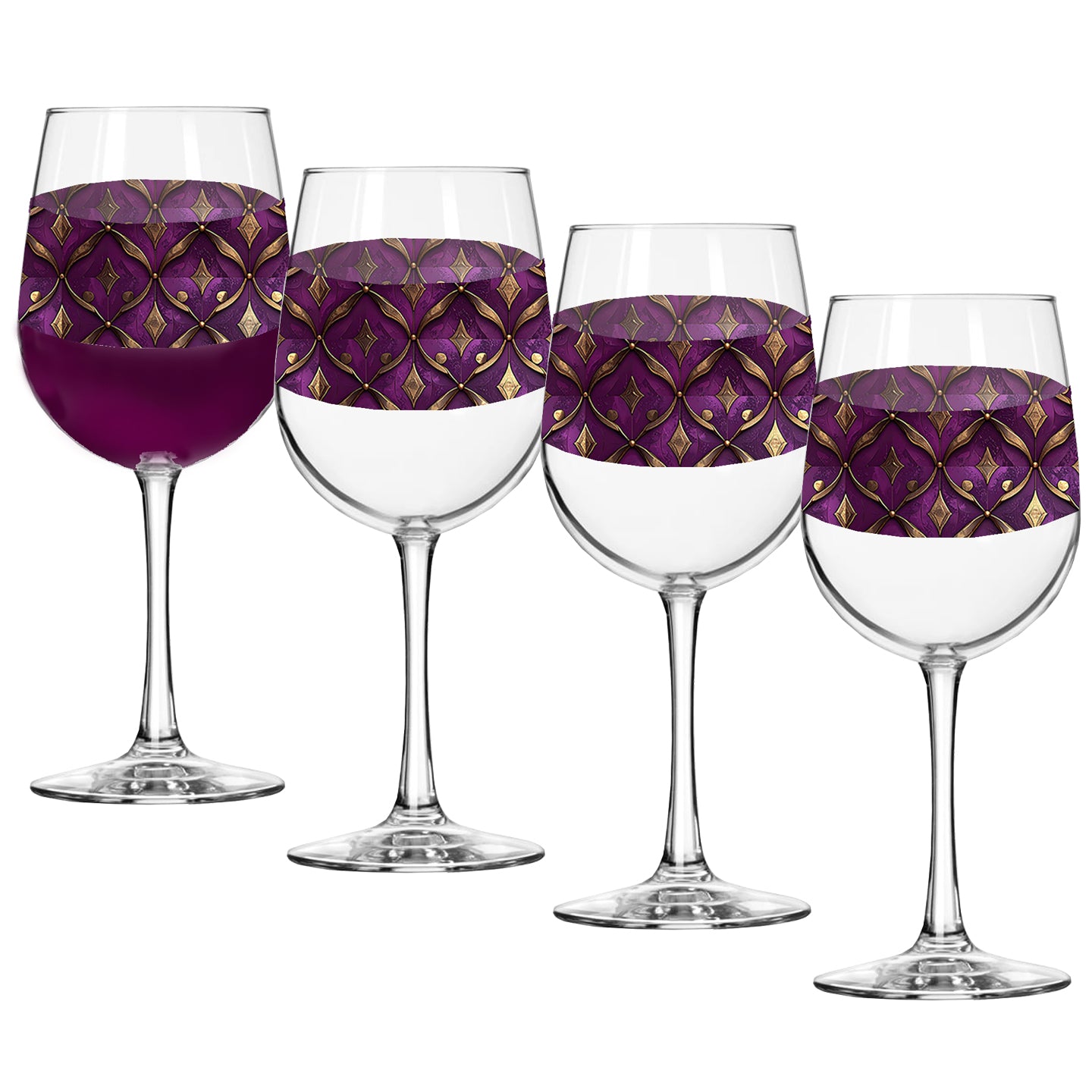 Royal Opulence Tall Wine Glass | Heirloom Motif Design