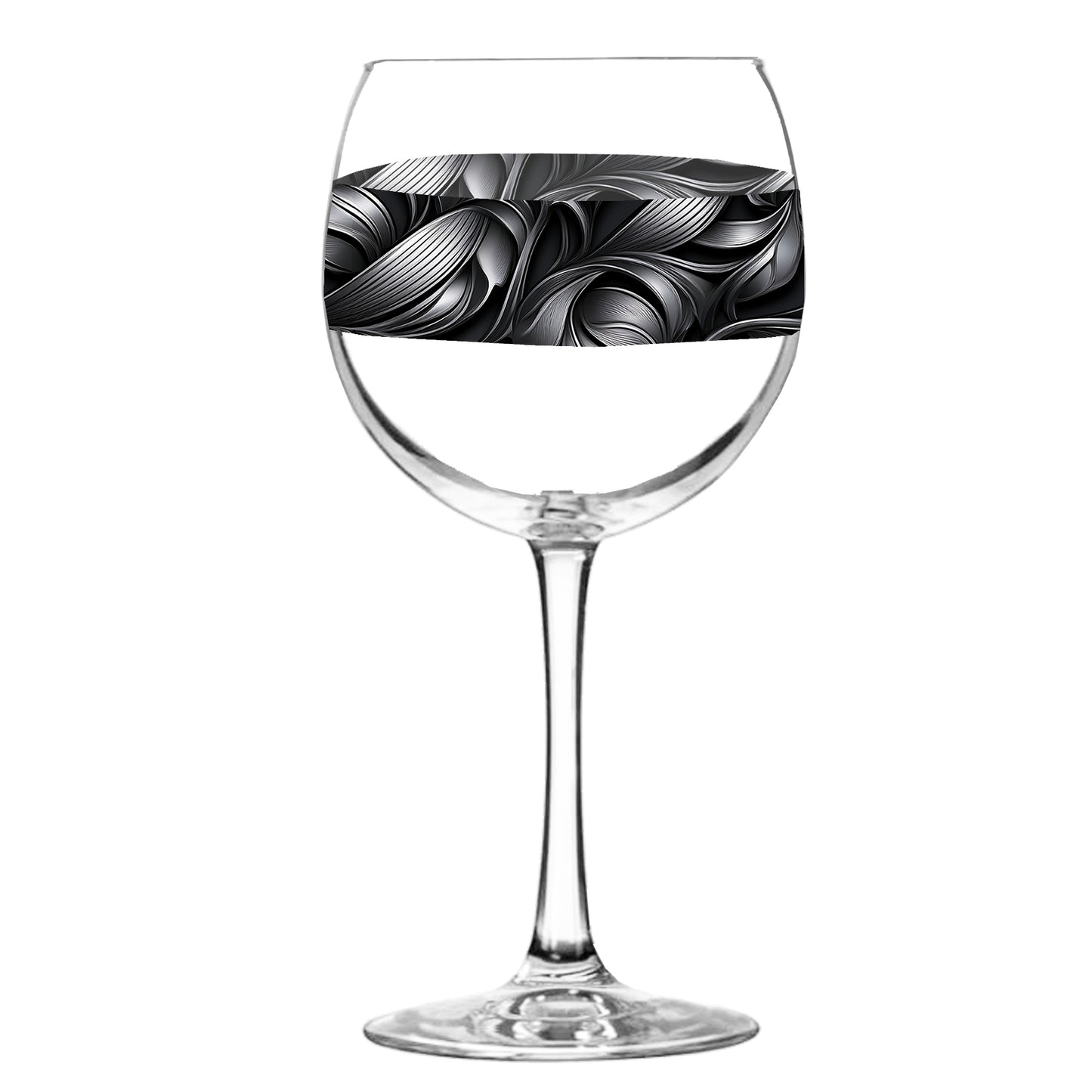 Silver & Gray Balloon Wine Glass | Signature Baroque Swirl