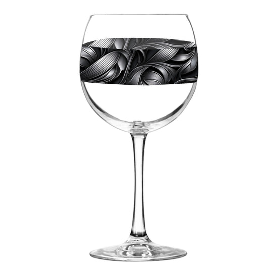 Silver & Gray Balloon Wine Glass | Signature Baroque Swirl