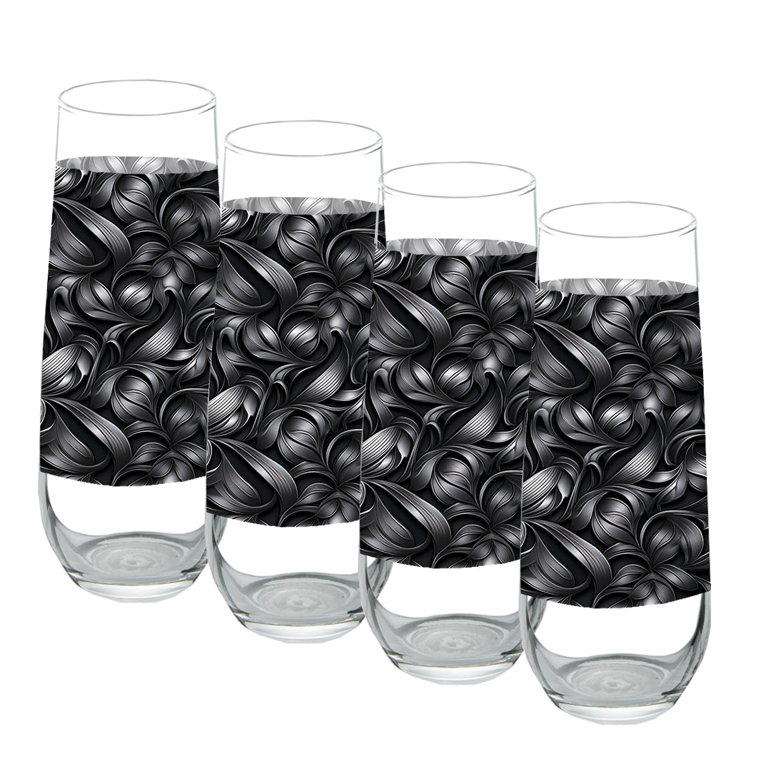 Luxury Stemless Champagne Flute | Baroque Swirl Design