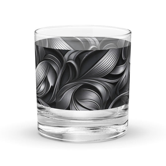 Baroque Swirls Rocks Glass | Elegant & Timeless Aesthetic