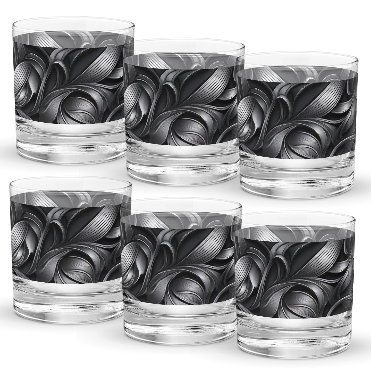 Baroque Swirls Rocks Glass | Elegant & Timeless Aesthetic