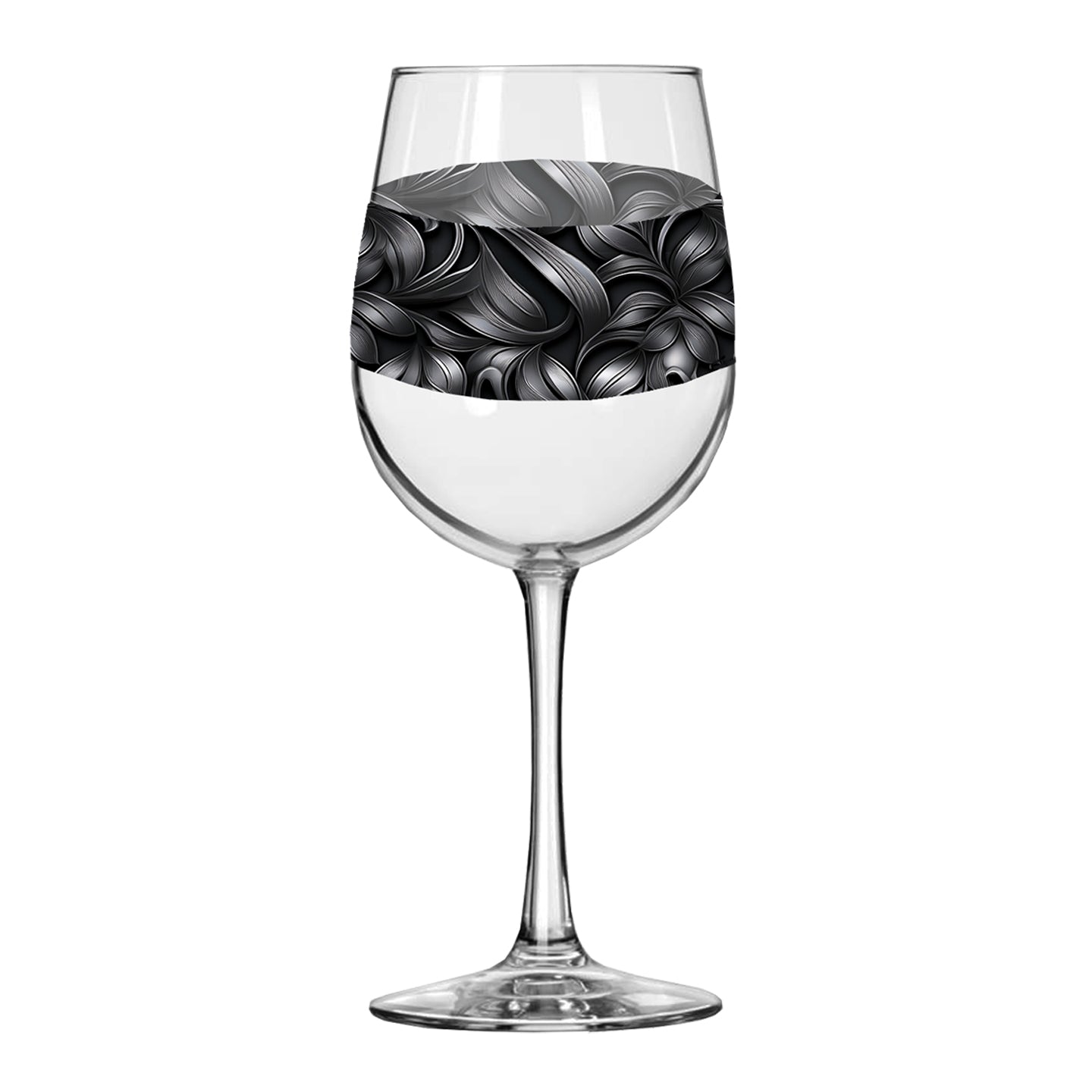 Baroque Swirls Tall Wine Glass | Ornate Custom Design