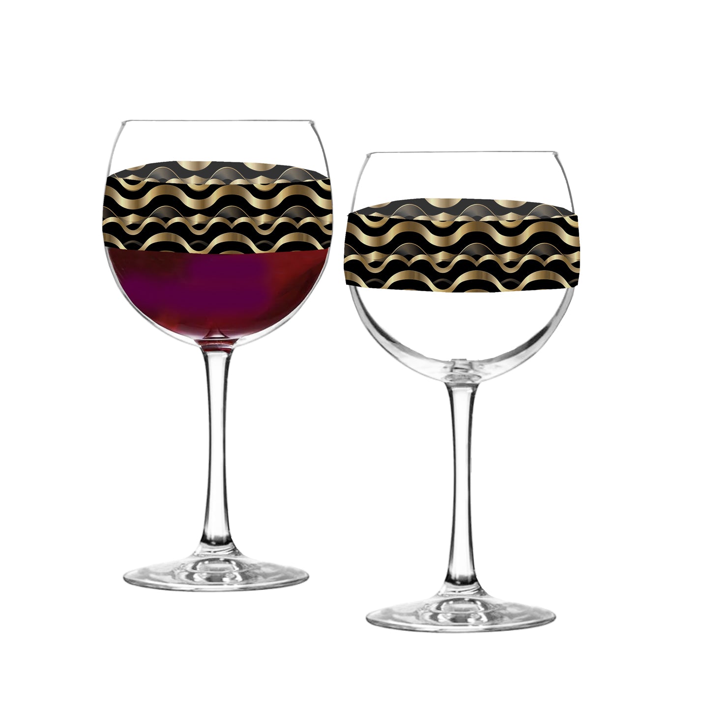 Black & Gold Balloon Wine Glass | Signature Art Deco